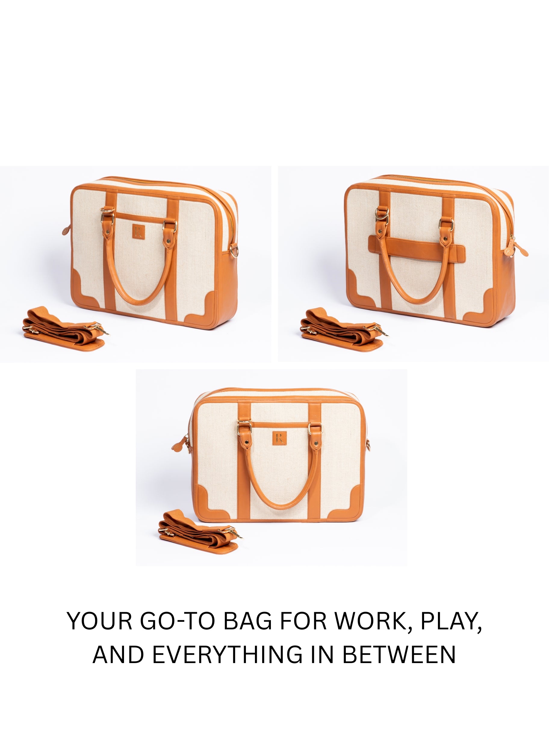 Henry Laptop Bag - Beige