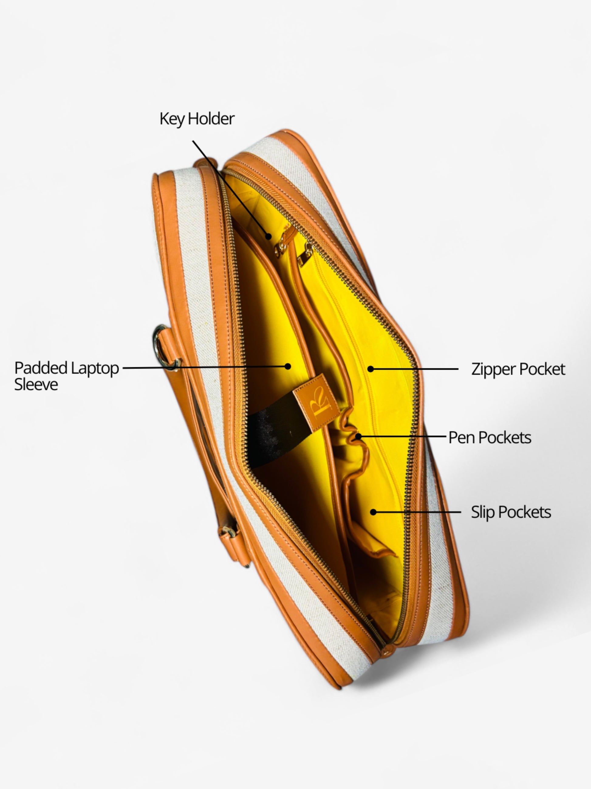 Henry Laptop Bag - Beige