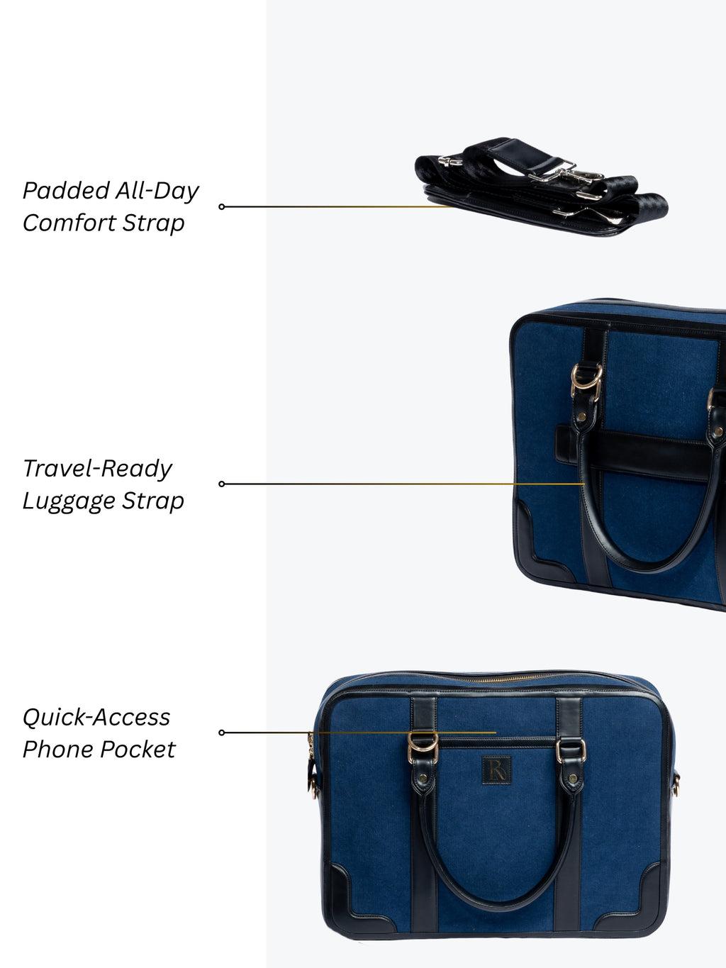 Henry Laptop Bag - Indigo