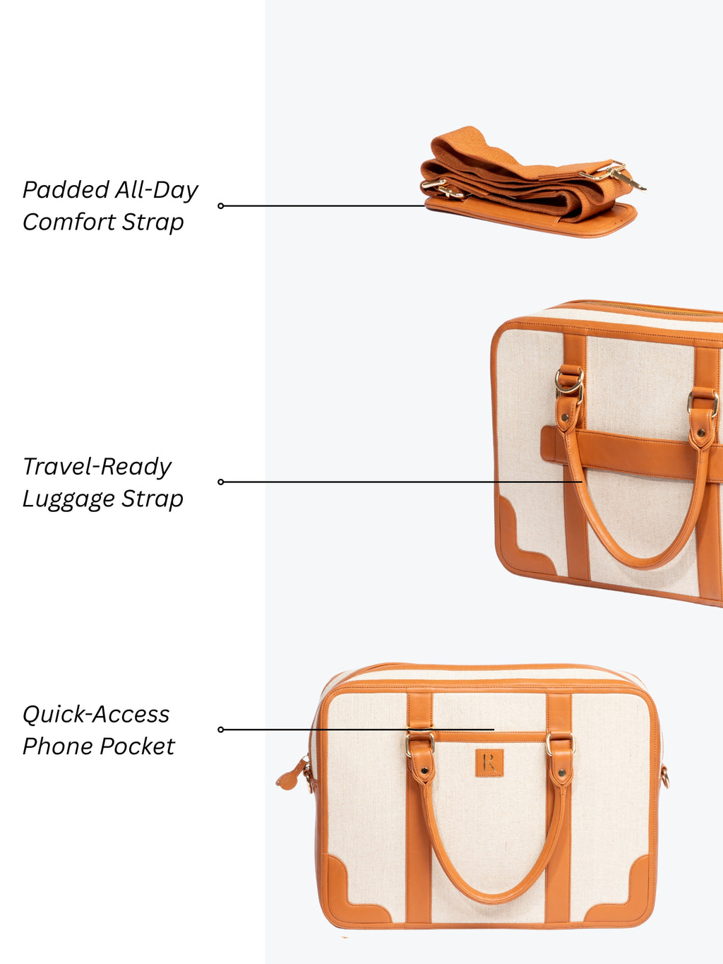 Henry Laptop Bag - Beige